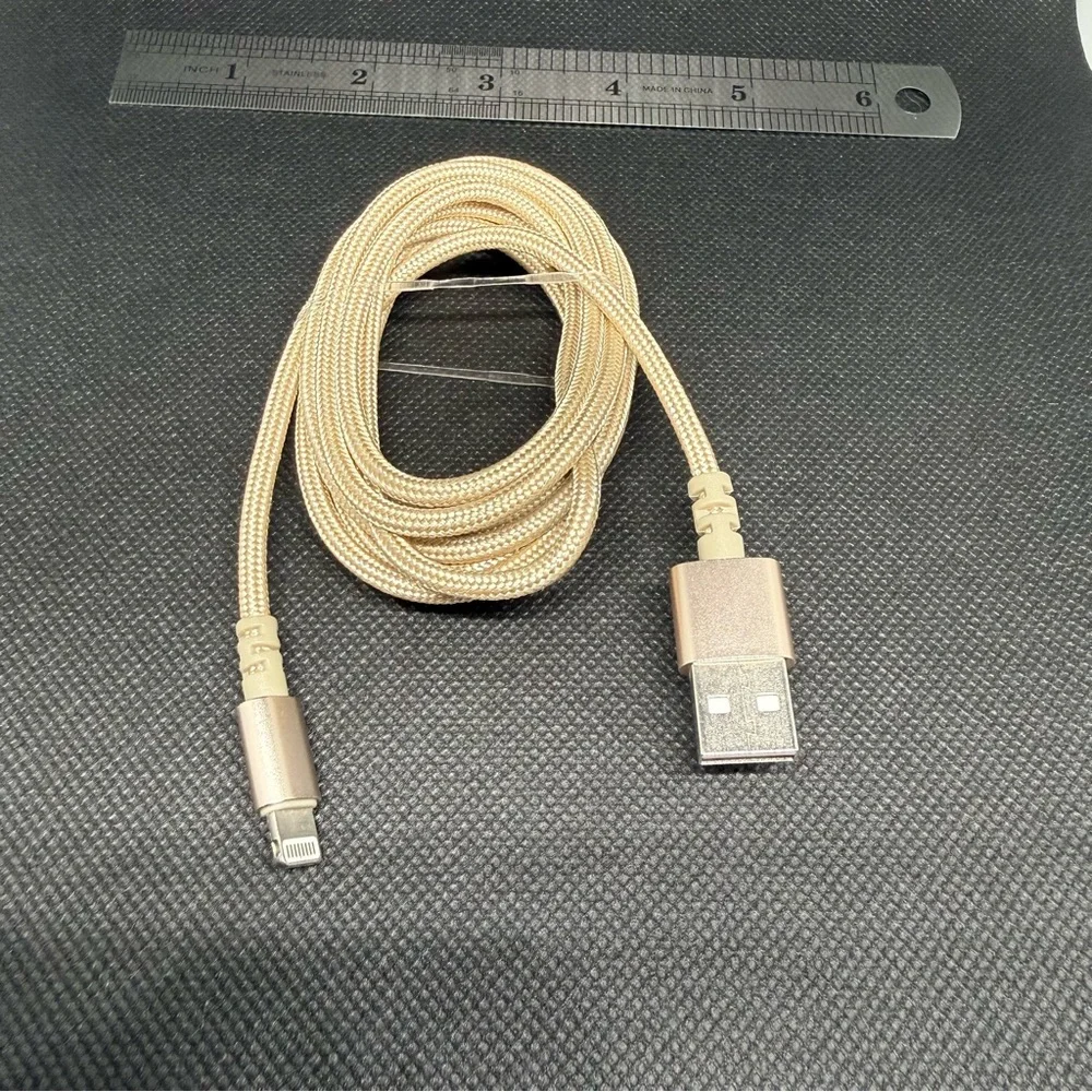 Gold Braided USB to USB C Charging Cable